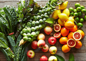 a group of fruits and vegetables on a wood surface Healthy Weight Loss Diets Soho