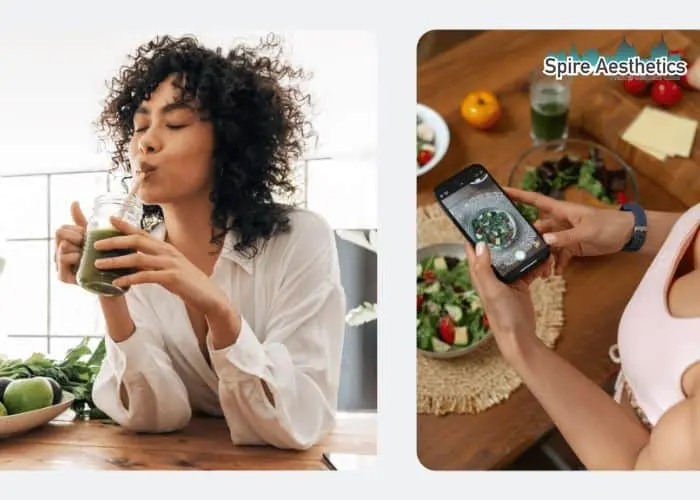 Image of woman looking into her diet and fat freezing Soho to improve her health