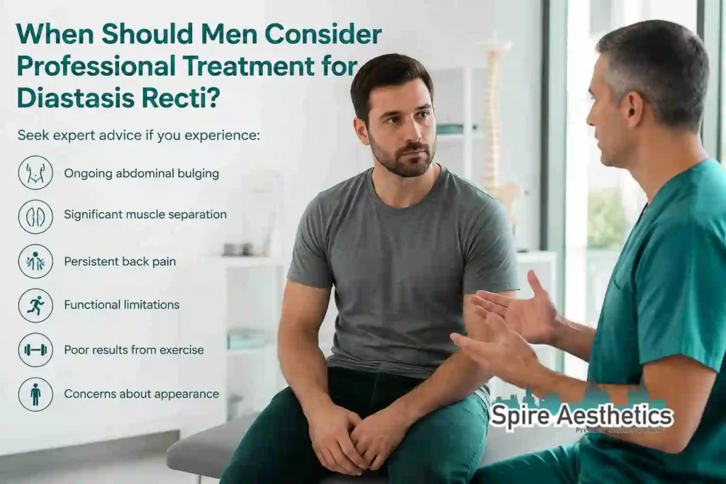 When Should Men Consider Professional Treatment for Diastasis Recti Soho?