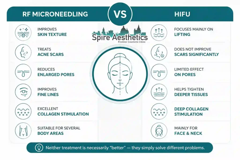 RF Microneedling vs HIFU: Which Treatment Gives Better Results Soho?